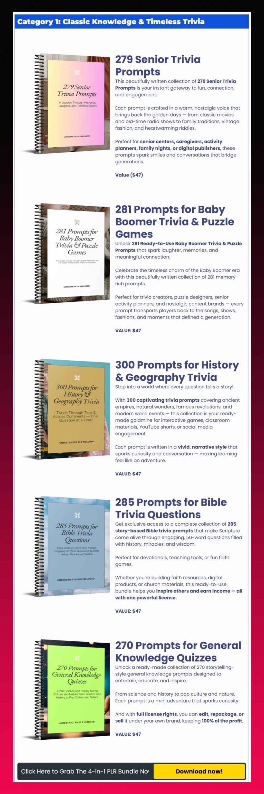 Category 1 Classic Knowledge & Timeless Trivia