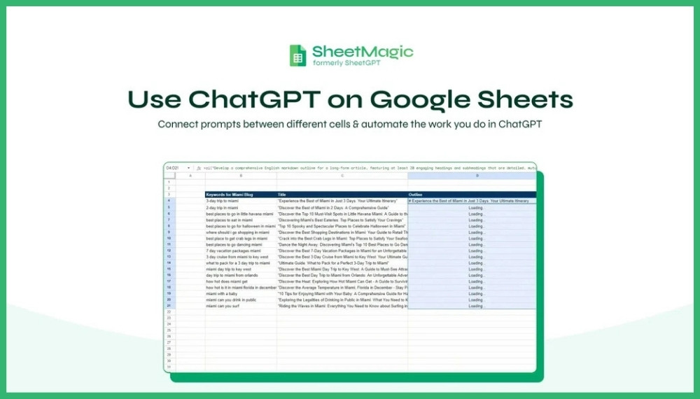 Connect prompts between different cells and automate the work you do in ChatGPT to save time like never before.