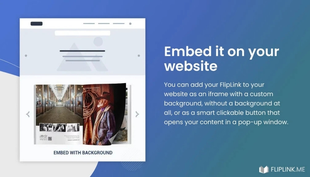 Embed your FlipLink on your website with ease.