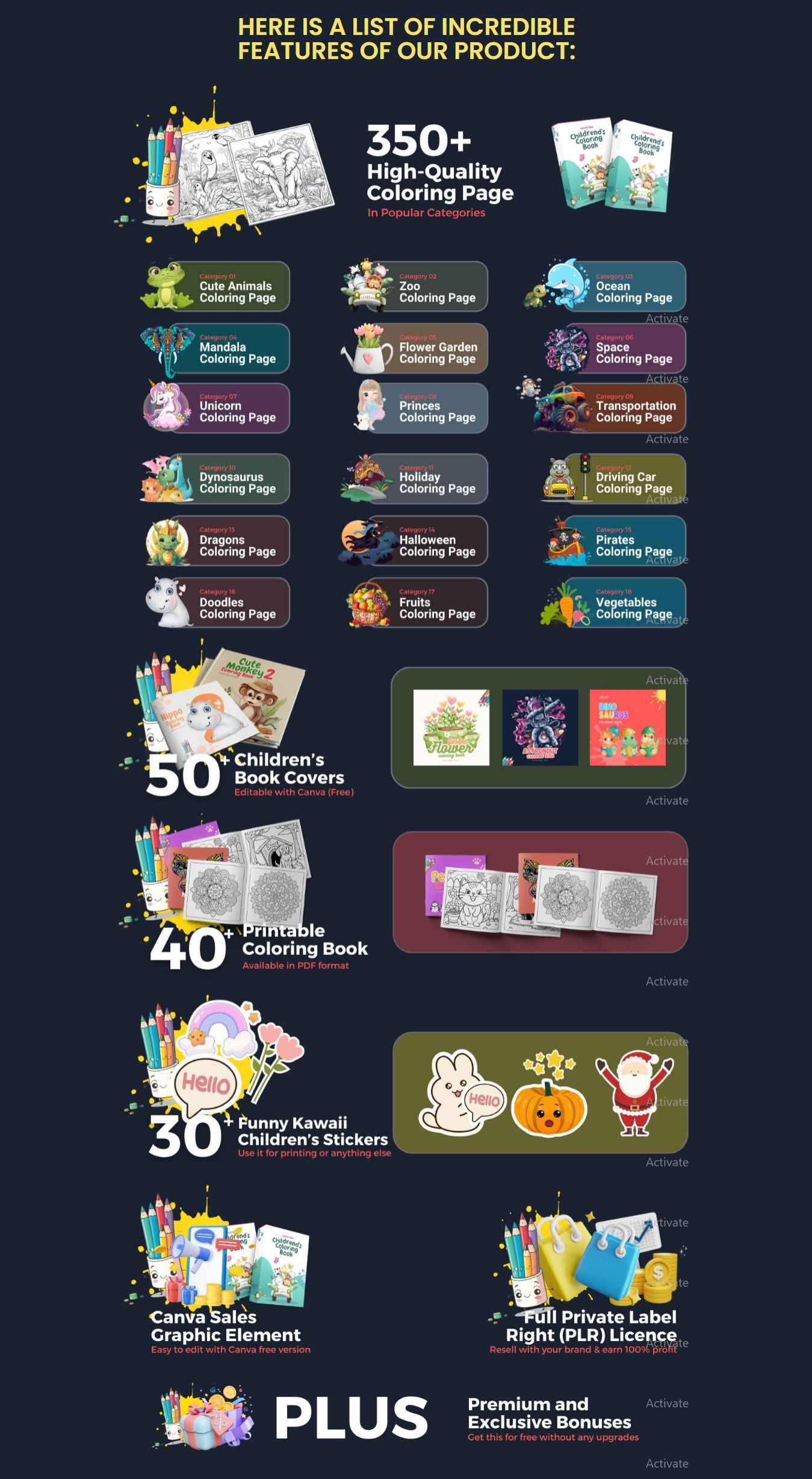 HERE IS A LIST OF INCREDIBLE FEATURES OF OUR PRODUCT