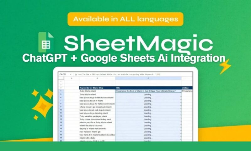 SheetMagic Review ChatGPT+ Google Sheets Ai Integration